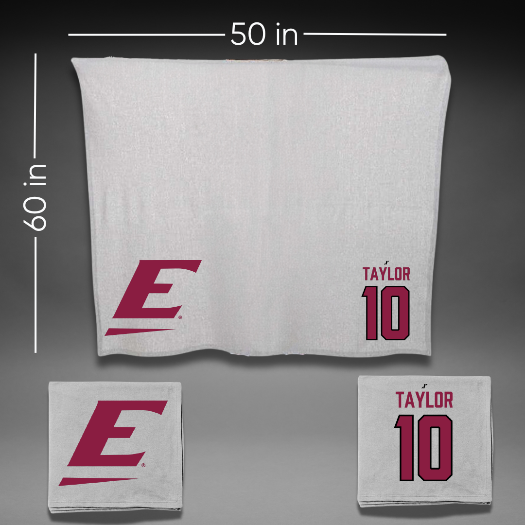 Eastern Kentucky University Football Gray Blanket - #10 Derek Taylor