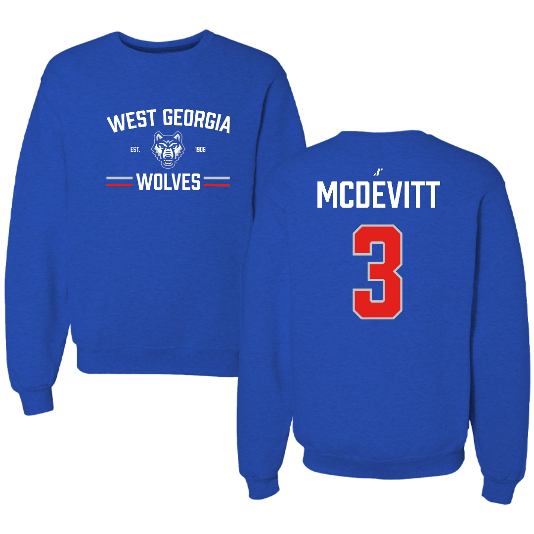 University of West Georgia Baseball Blue General Crewneck - #3 Brady McDevitt