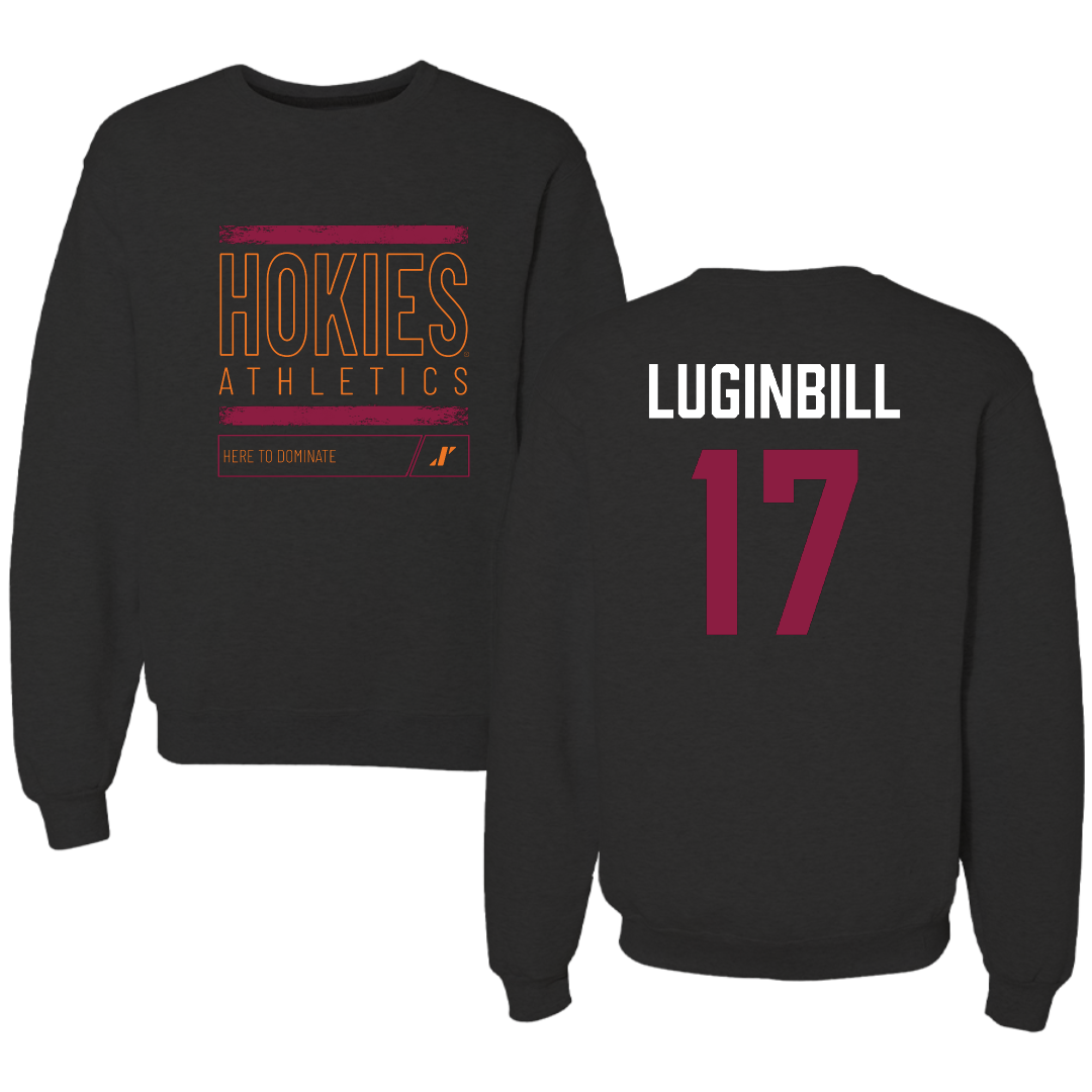 Virginia Tech Softball Black Dominate Crewneck - #17 Haley Luginbill