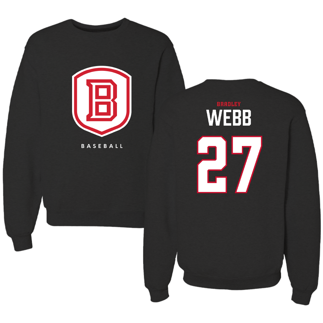Bradley University Baseball Black Crewneck - #27 Davis Webb