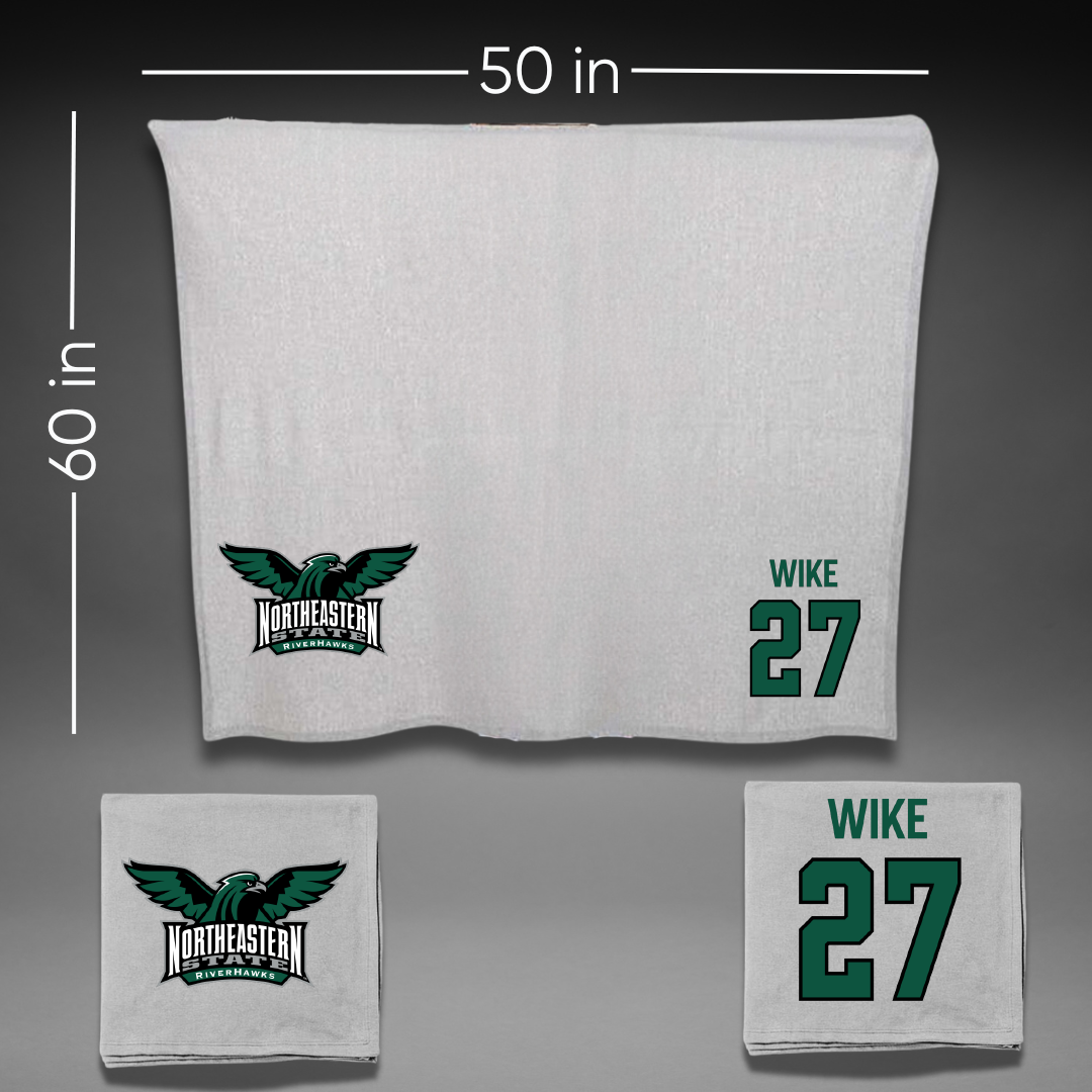 Northeastern State University Baseball Gray Blanket - #27 Lance Wike