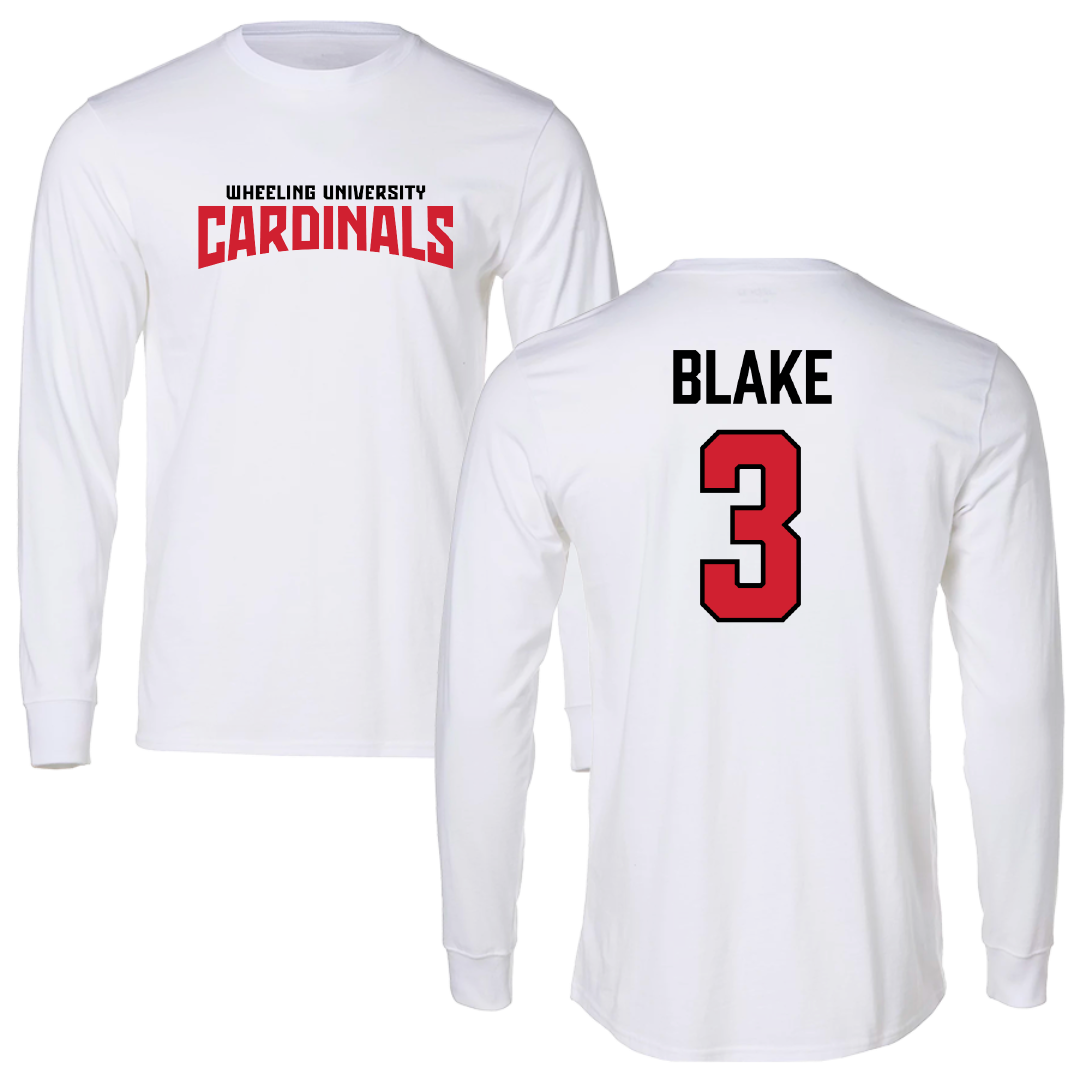 Wheeling University Football White Classic Long Sleeve - #3 Carter Blake