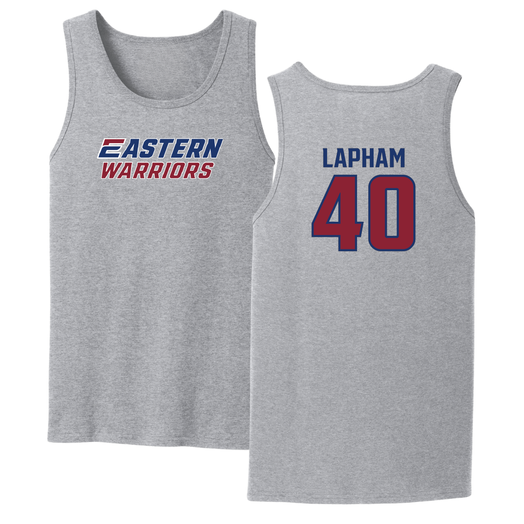Eastern Connecticut State University Baseball Sport Gray Tank Top - #40 Daniel Lapham