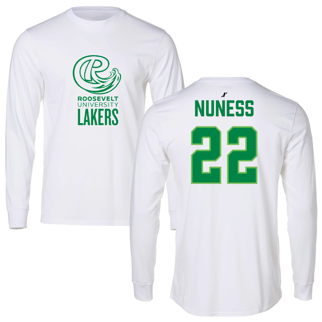 Roosevelt University Basketball White Long Sleeve - #22 Kyle Nuness