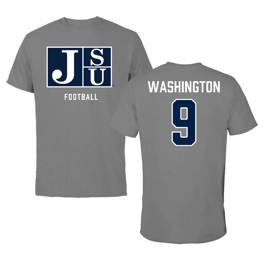 Jackson State University Football Gray Tee - #9 BJ Washington