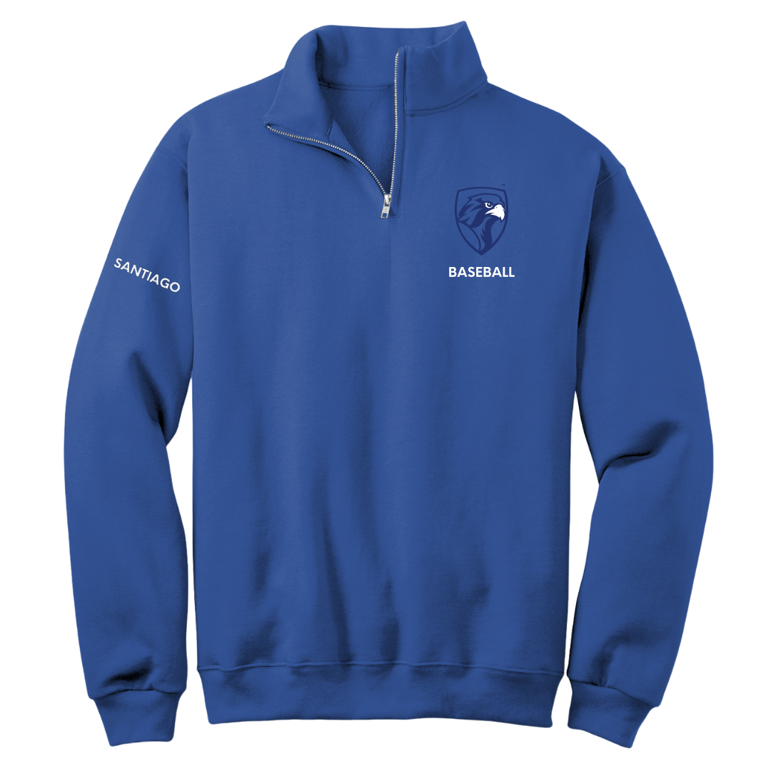 Albertus Magnus College Baseball Blue Quarter-Zip - Joshua Santiago