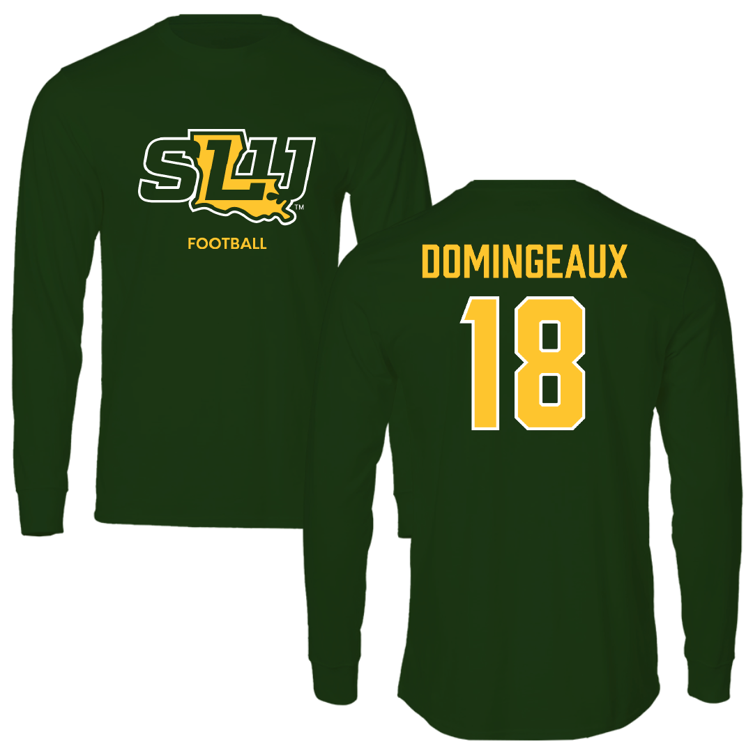 Southeastern Louisiana University Football Forest Green Performance Long Sleeve - #18 Jaylon Domingeaux