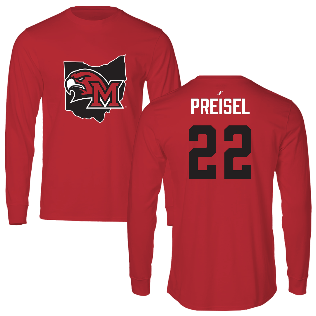 Miami University (Ohio) Baseball Red State Long Sleeve - #22 Connor Preisel