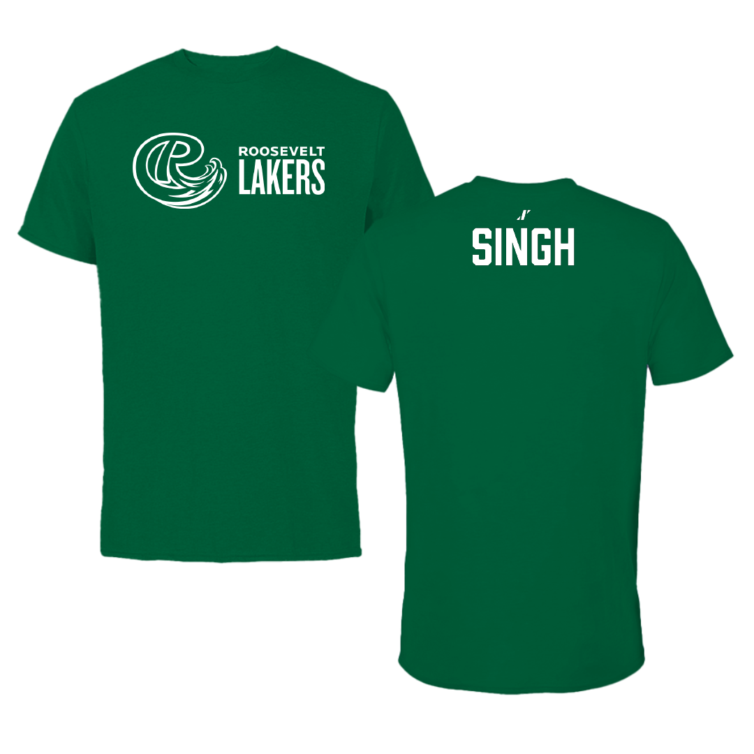 Roosevelt University Tennis (M) Green Performance Tee - Abhay Singh