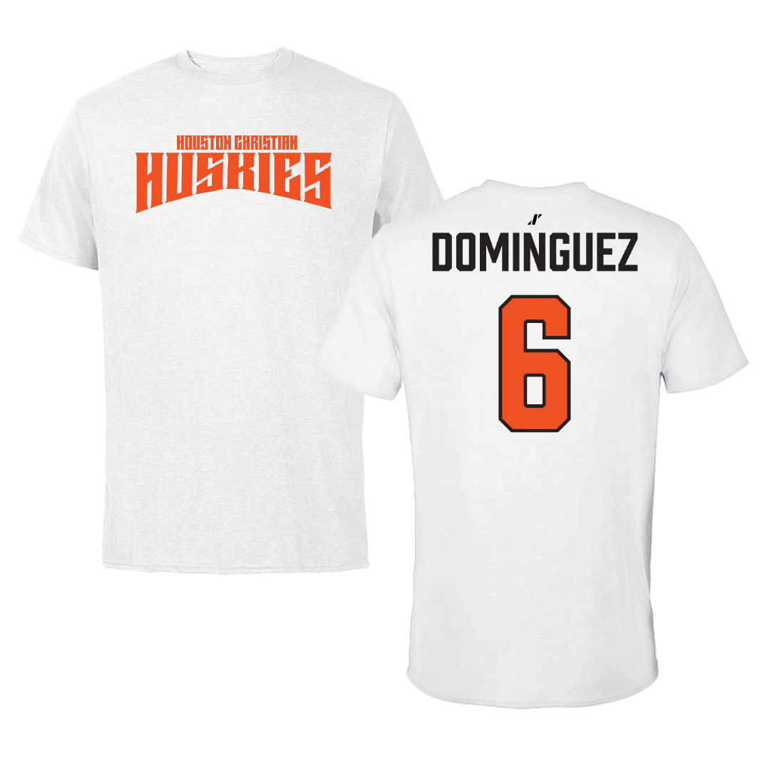 Houston Christian University Soccer White Classic Tee - #6 Zylee Dominguez