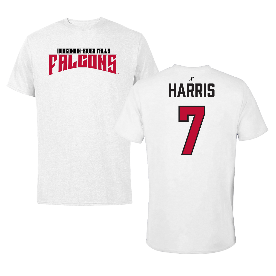 University of Wisconsin-River Falls Soccer (M) White Classic Tee - #7 Ben Harris