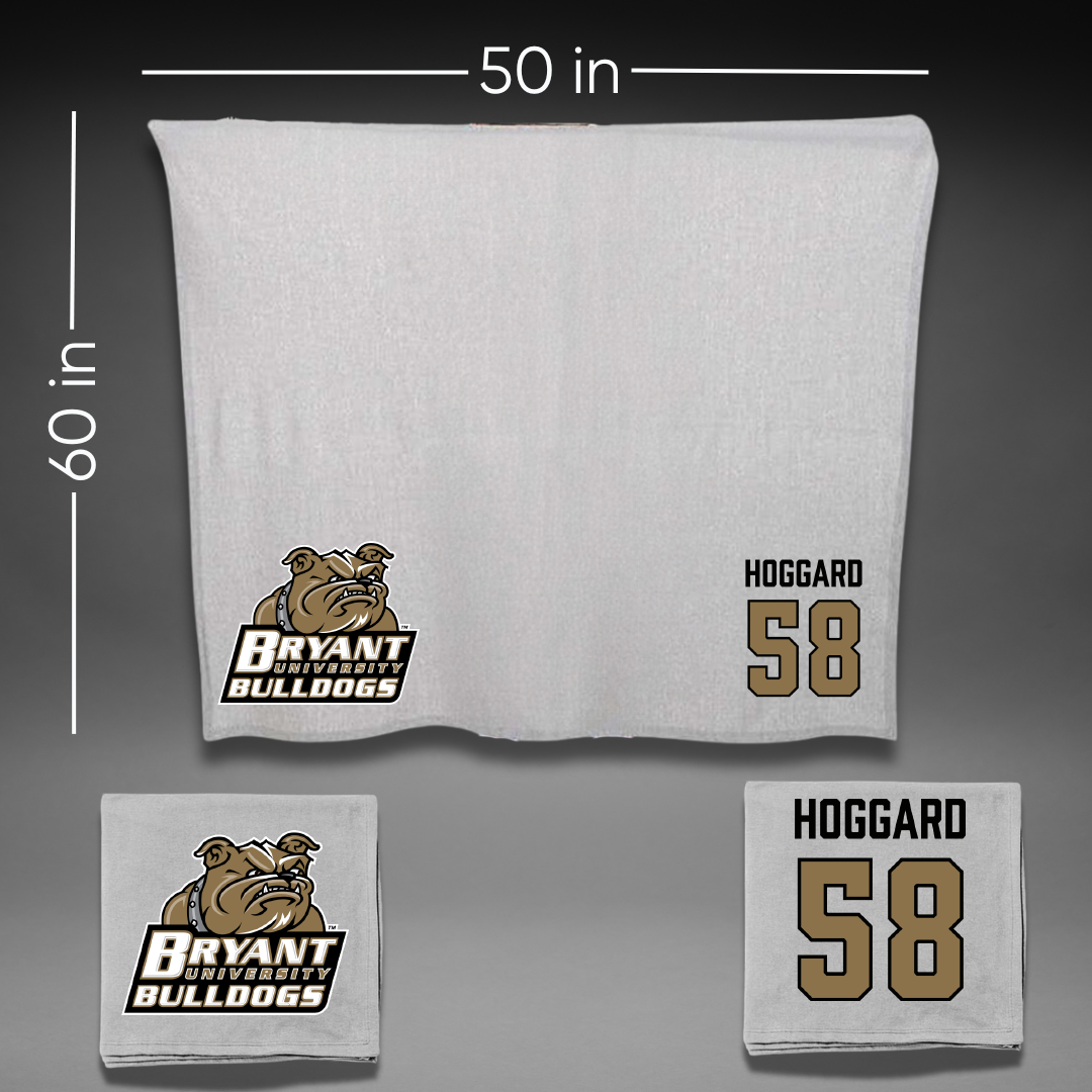 Bryant University Football Gray Blanket - #58 Destyn Hoggard