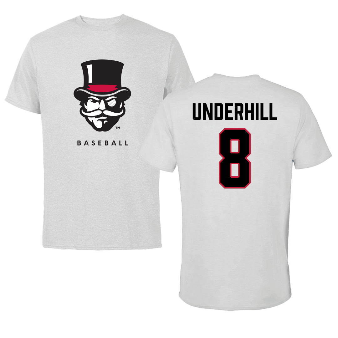 Austin Peay State University Baseball Gray Mascot Tee - #8 Elijah Underhill