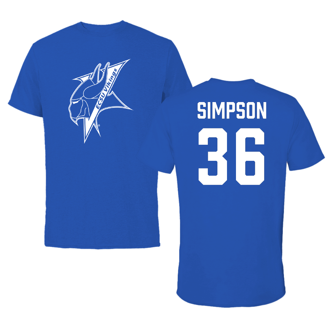 Elizabeth City State University Football Blue Performance Tee - #36 Ty'Jae Simpson
