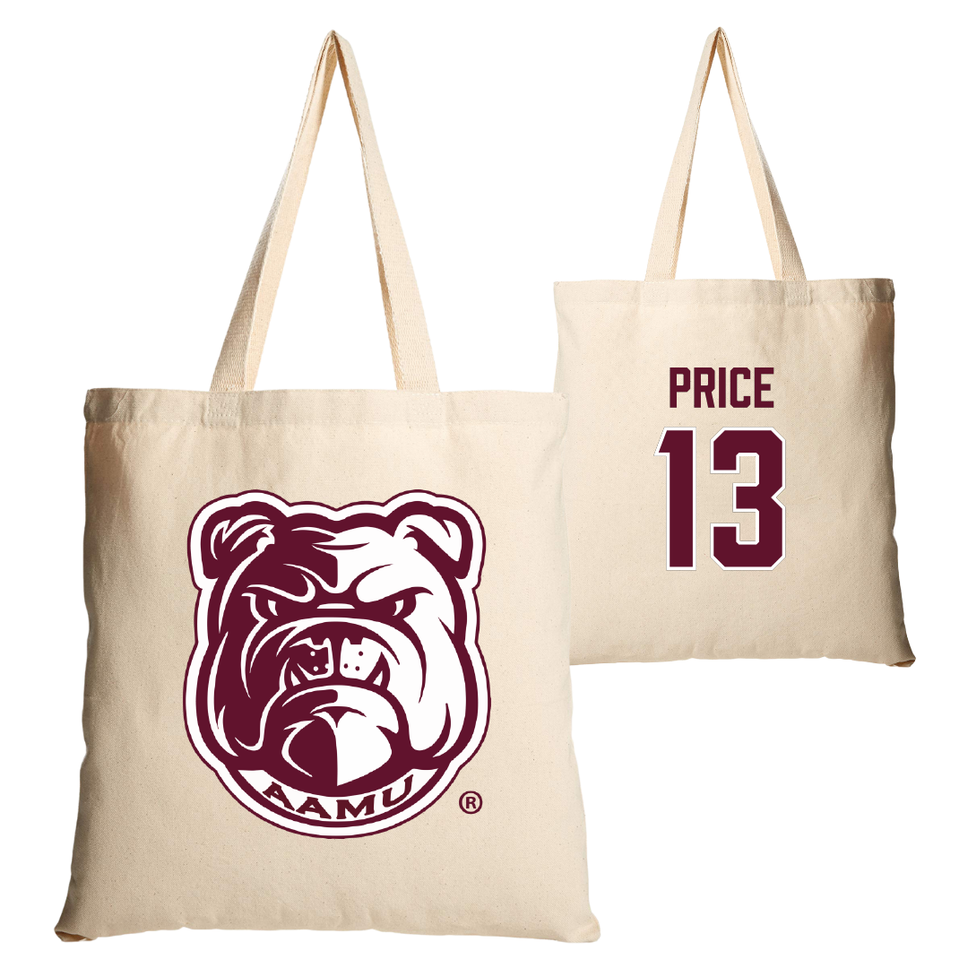 Alabama A&M University Volleyball Tan Canvas Tote Bag - #13 Laela Price