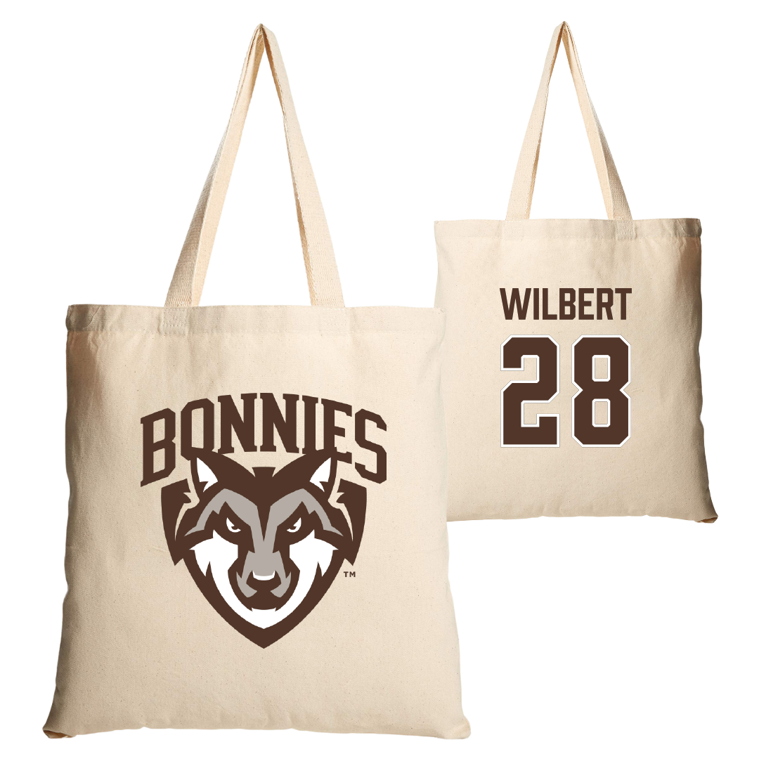 St. Bonaventure University Soccer Tan Canvas Tote Bag - #28 Andrew Wilbert