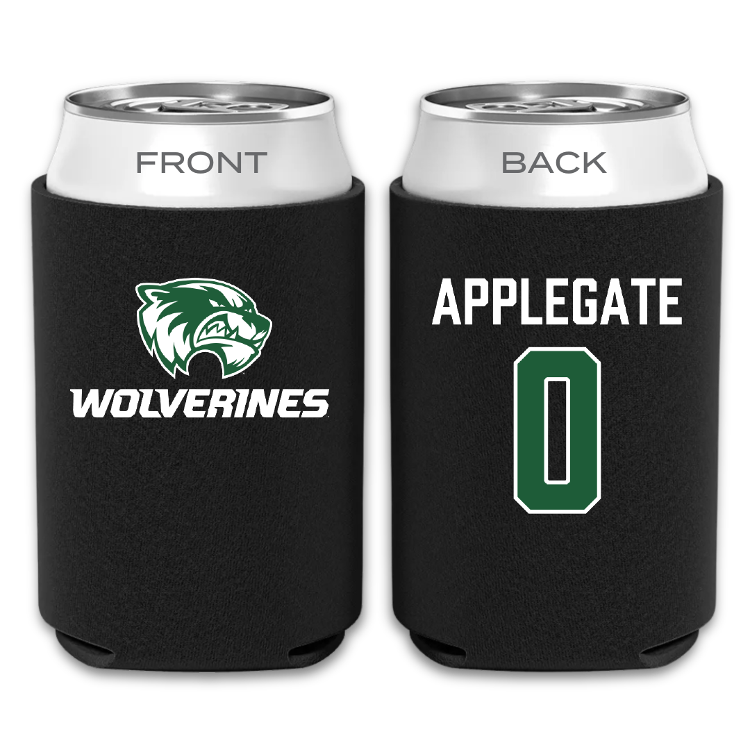 Utah Valley University Baseball Black Can Cooler - #0 Will Applegate