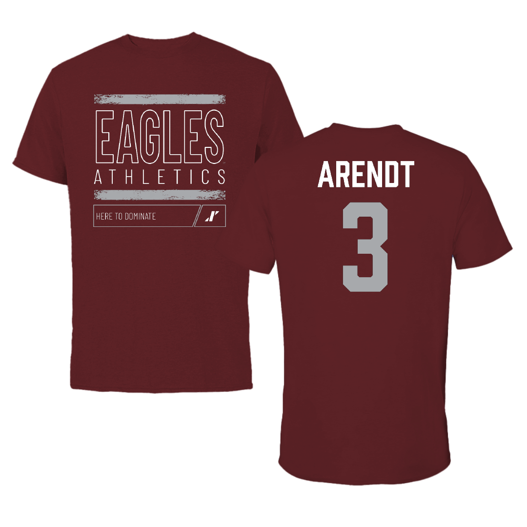 University of Wisconsin-La Crosse Football Maroon Dominate Tee - #3 Keaton Arendt