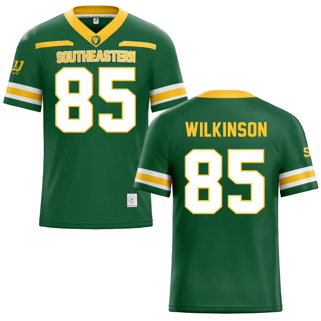 Southeastern Louisiana University Green Football Jersey - #85 Adyn Wilkinson