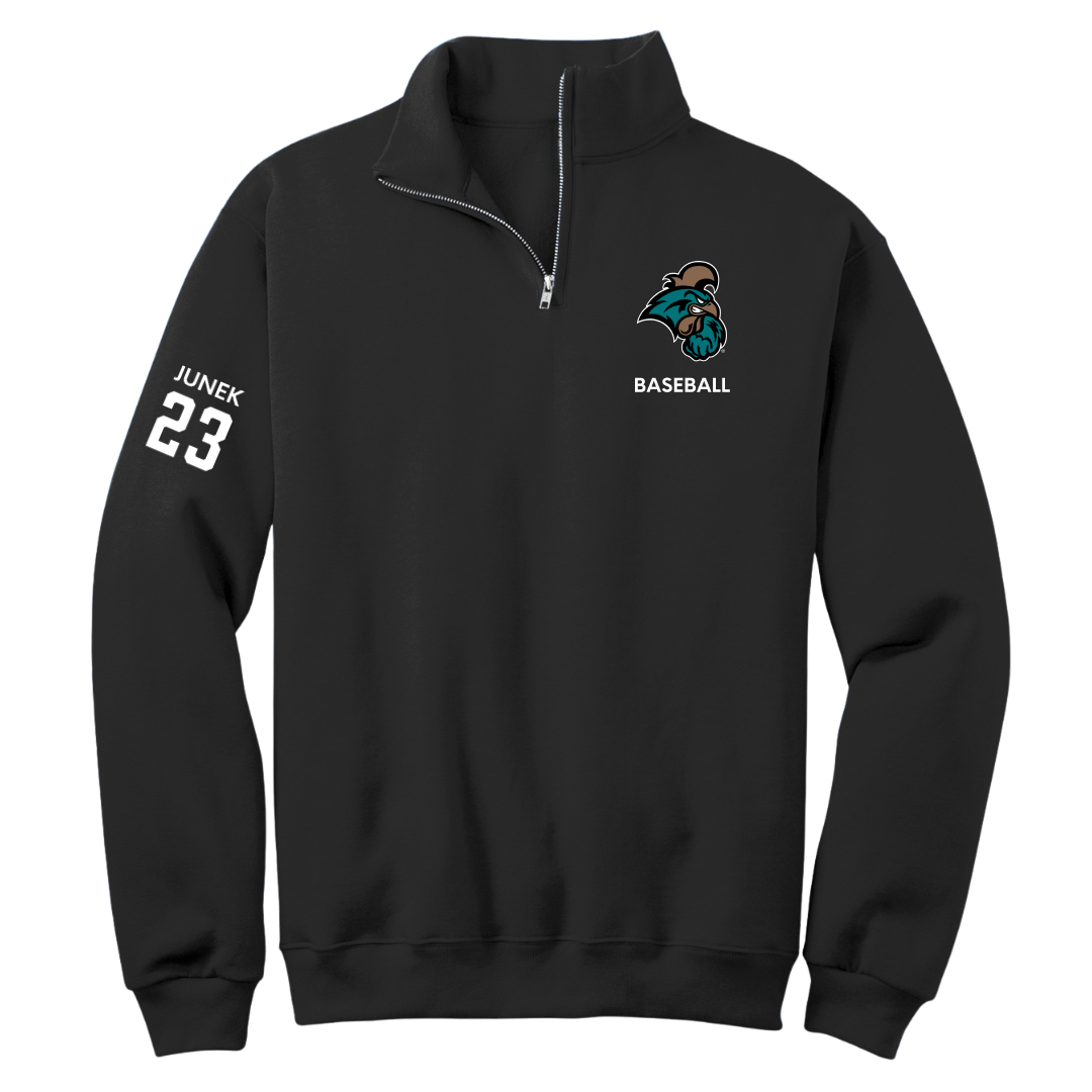 Coastal Carolina University Baseball Black Quarter-Zip - #23 Calvin Junek