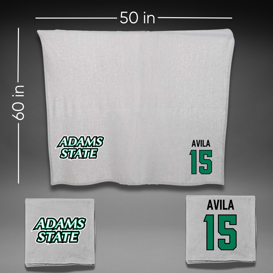 Adams State University Soccer Gray Blanket - #15 Angel Avila