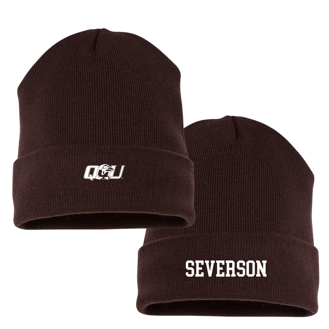 Quincy University Volleyball (M) Brown Beanie - #9 Trey Severson