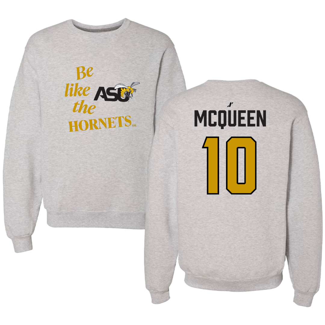 Alabama State University Volleyball (W) Light Gray Be Like Us Crewneck - #10 Madisynne McQueen