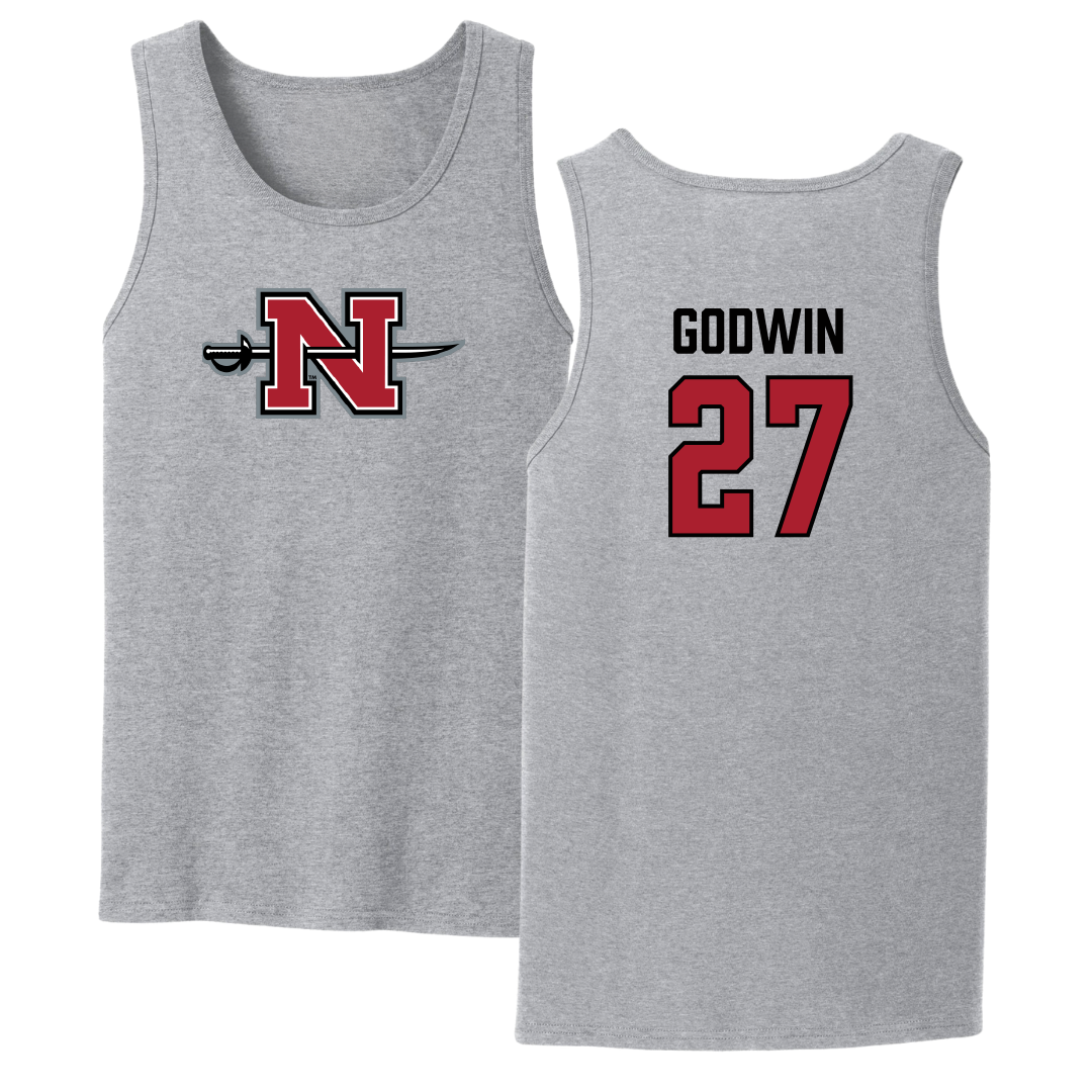 Nicholls State University Soccer Sport Gray Tank Top - #27 Emma Godwin