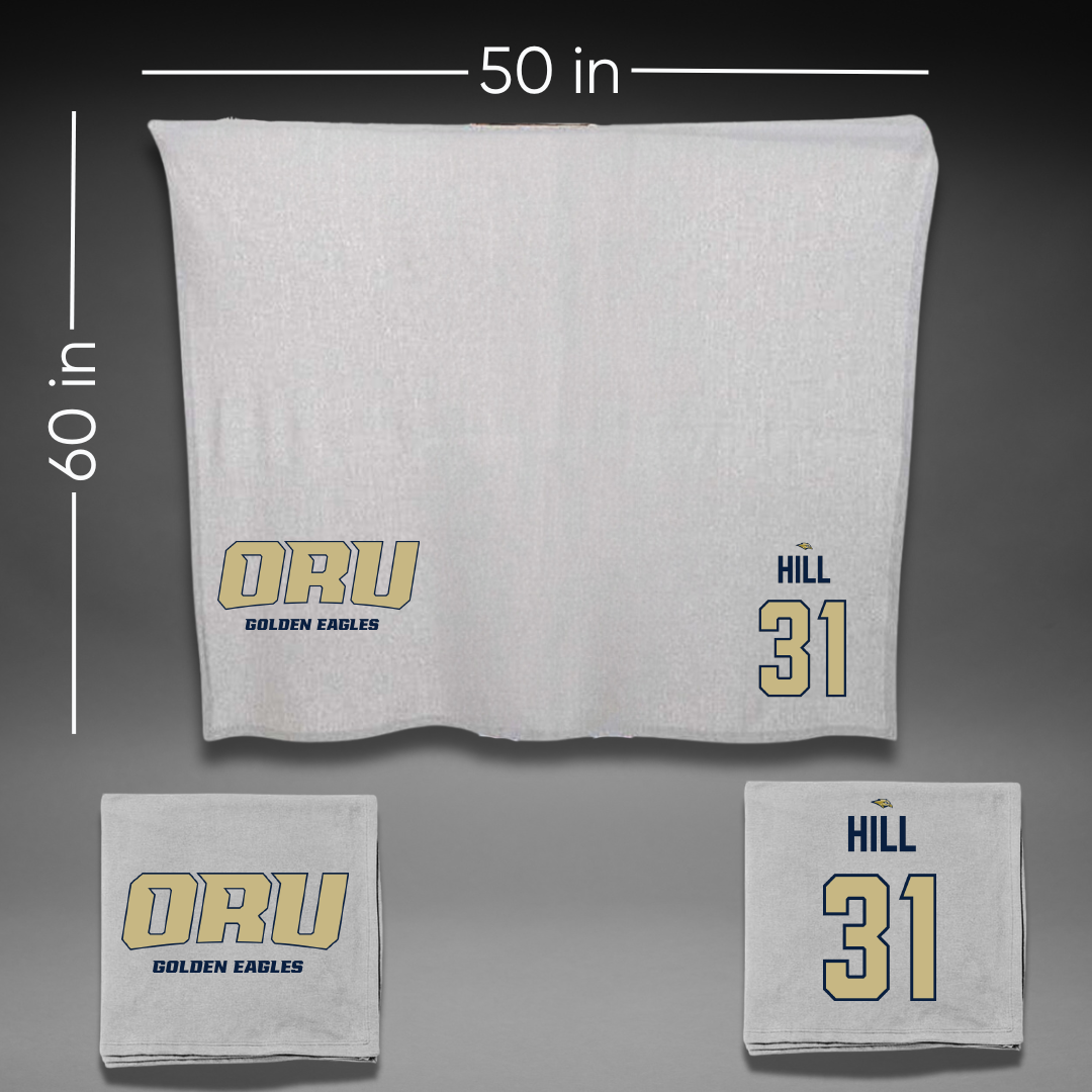 Oral Roberts University Baseball Gray Blanket - #31 Jack Hill
