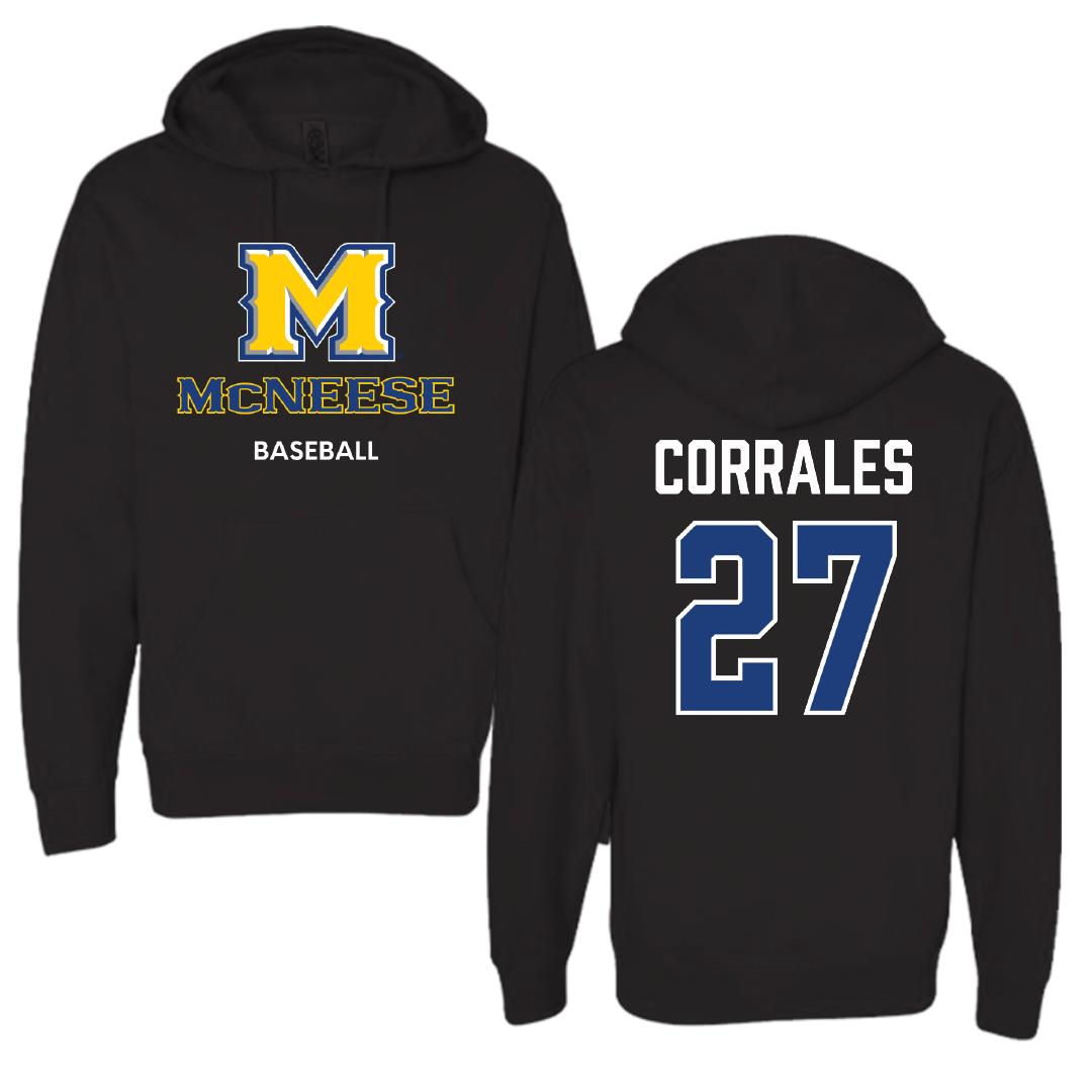 McNeese State University Baseball Black Hoodie - #27 Diego Corrales