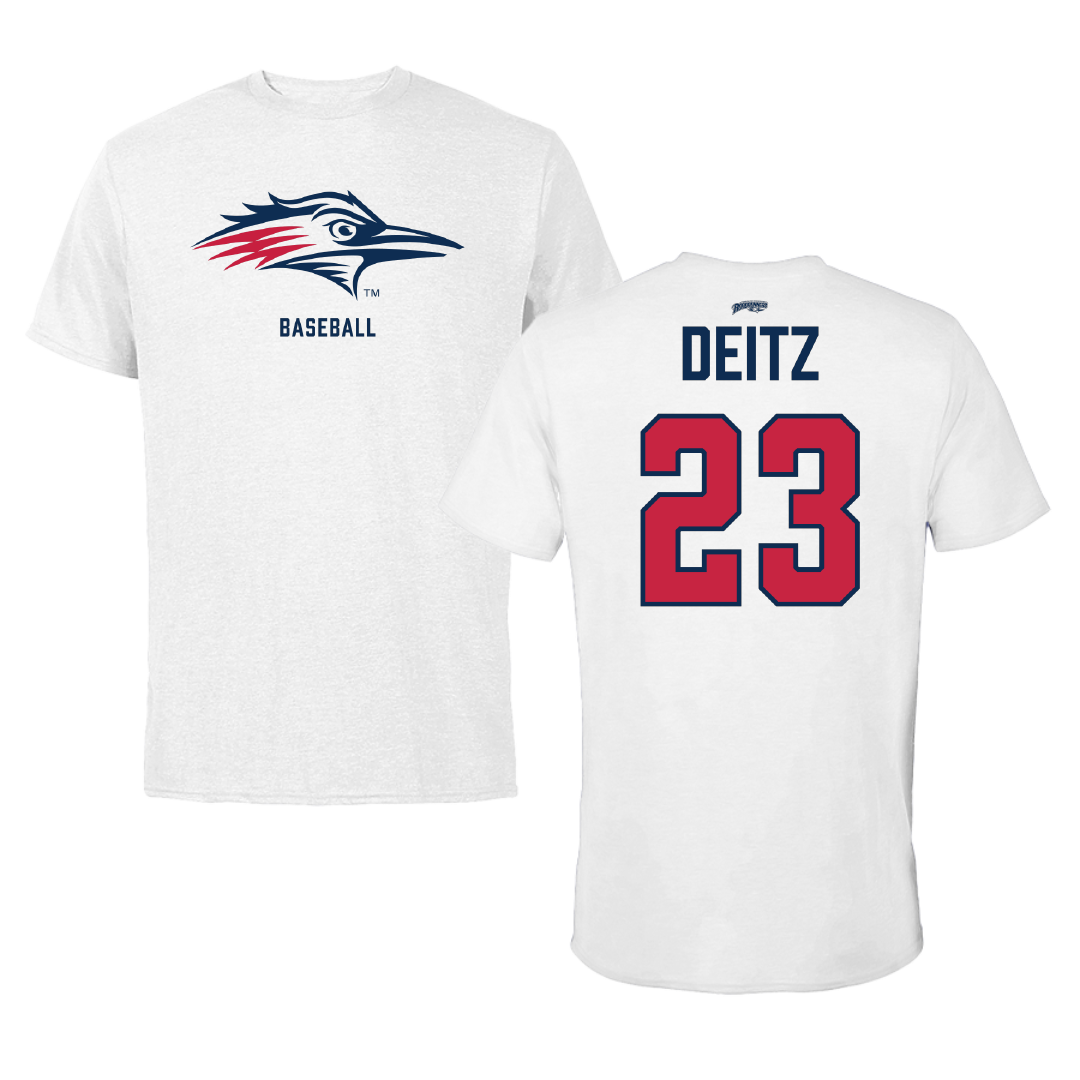 Metropolitan State University of Denver Baseball White Performance Tee - #23 Michael Deitz