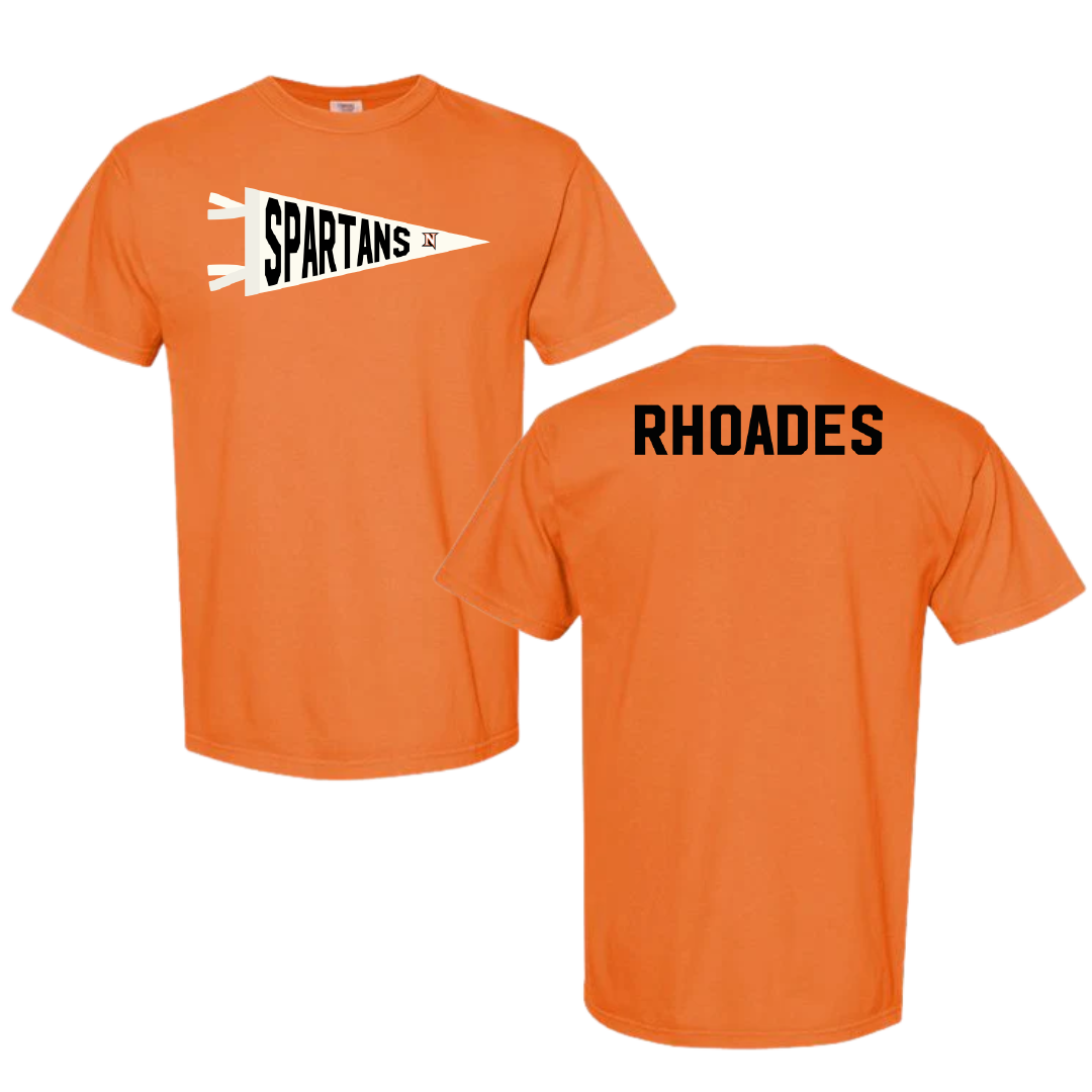 Northampton Community College Baseball Orange Pennant Comfort Colors Tee - Aiden Rhoades