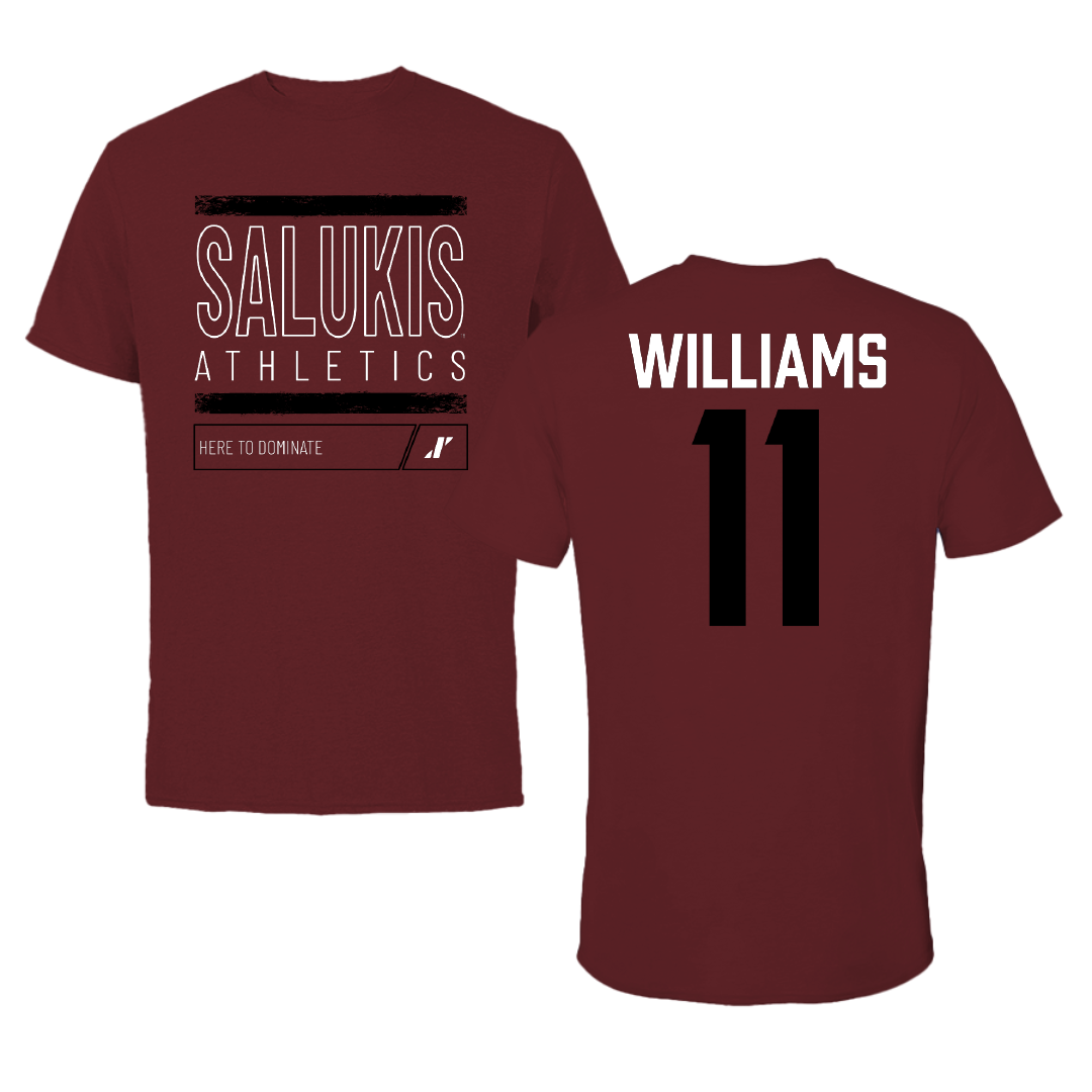 Southern Illinois University at Carbondale Basketball Maroon Dominate Performance Tee - #11 Shemera Williams