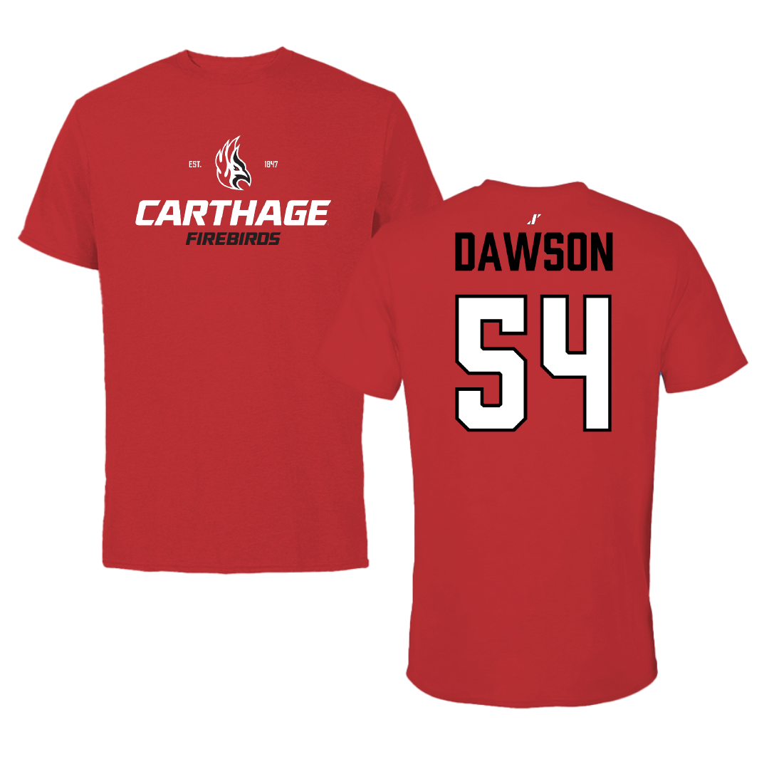 Carthage College Basketball (M) Red General Performance Tee - #54 Kaden Dawson