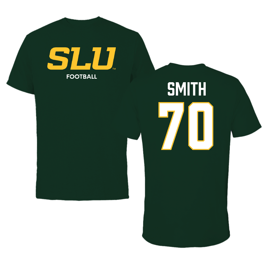 Southeastern Louisiana University Football Forest Green Tee - #70 Nicholas Smith