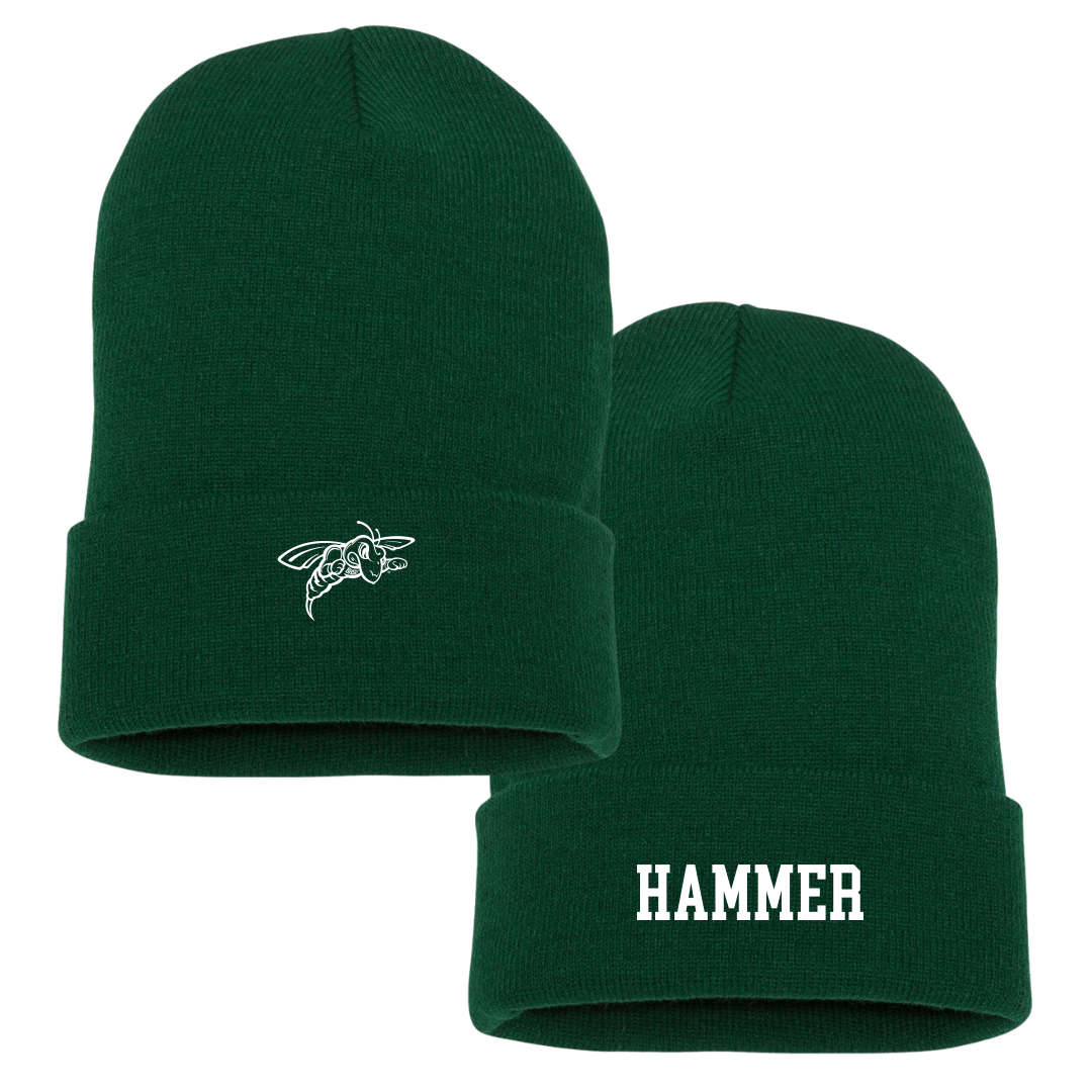 Black Hills State University Soccer (W) University Green Beanie - #17 Jayda Hammer