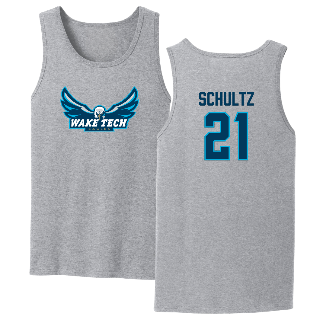 Wake Tech Community College Baseball Sport Gray Tank Top - #21 Nick Schultz