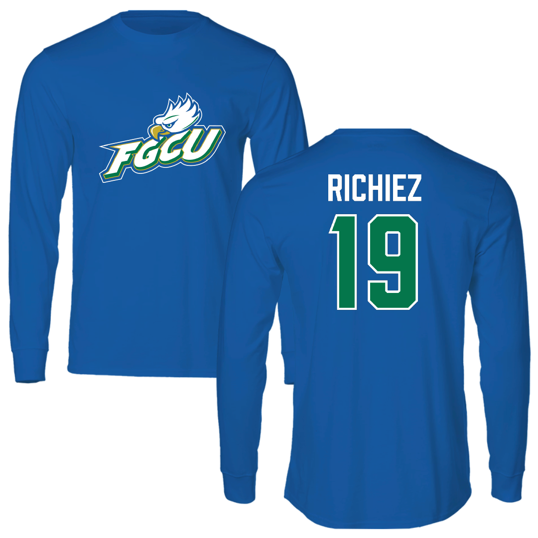 Florida Gulf Coast University Softball Blue Long Sleeve - #19 Ana Richiez