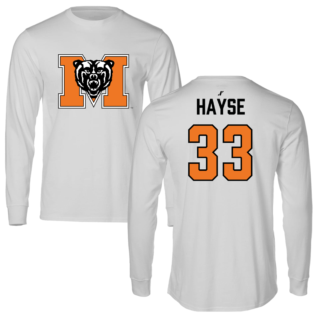 Mercer University Baseball Light Gray Performance Long Sleeve - #33 Aidan Hayse