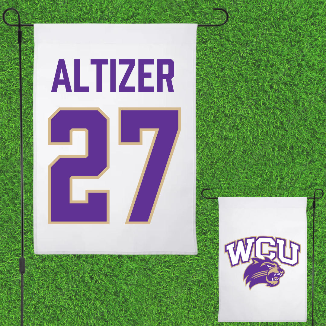 Western Carolina University Soccer White Garden Flag - #27 Adrienne Altizer