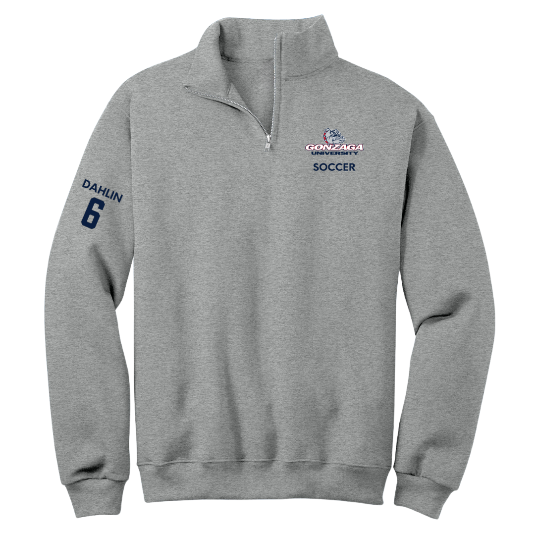 Gonzaga University Soccer (M) Sport Gray Quarter-Zip - #6 Sam Dahlin
