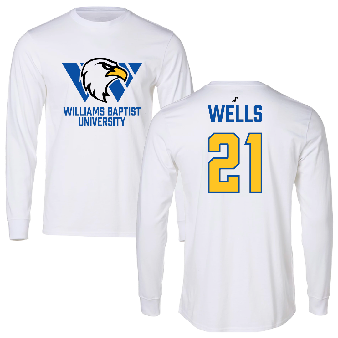 Williams Baptist University Softball White Long Sleeve - #21 Katie Wells