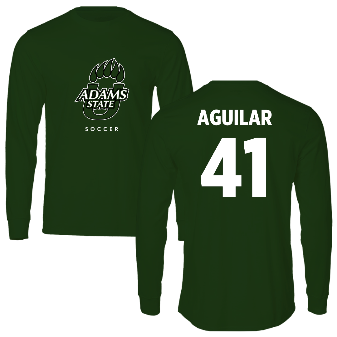 Adams State University Soccer (M) Forest Green Performance Long Sleeve - #41 Dominic Aguilar