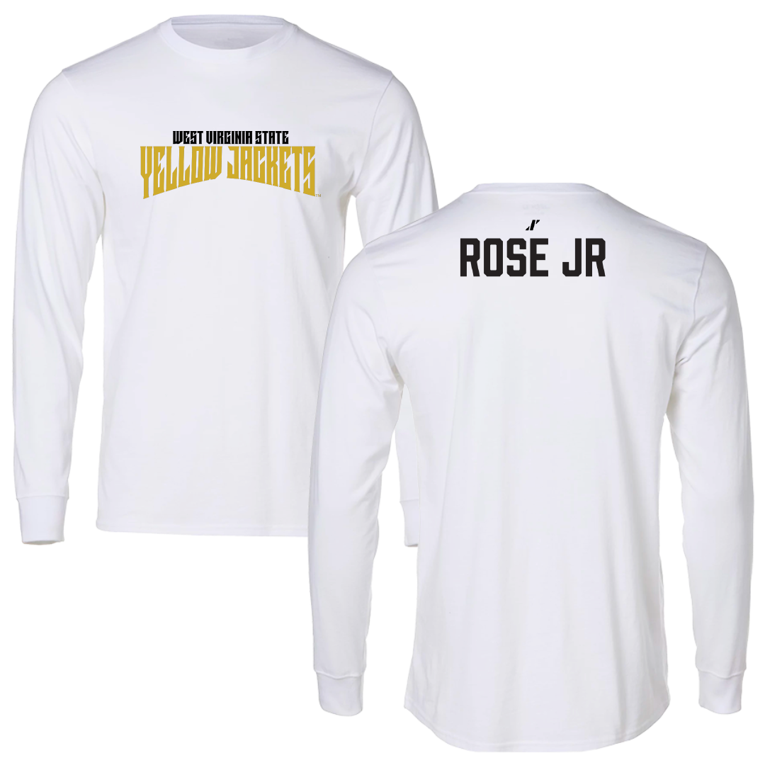 West Virginia State University TF and XC White Classic Performance Long Sleeve - Sergio Rose Jr
