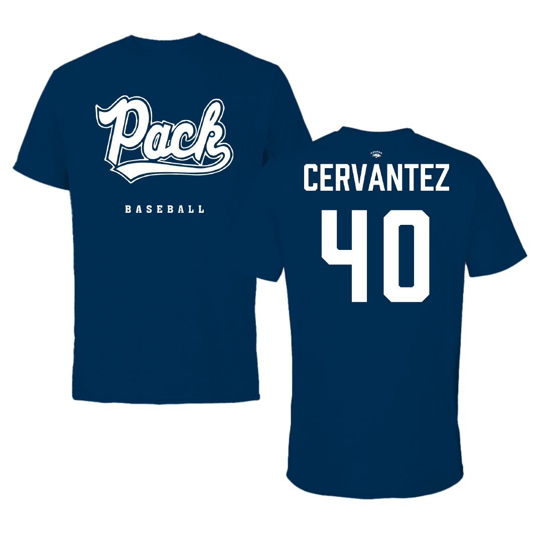 University of Nevada Baseball Navy Performance Tee - #40 Takeo Cervantez