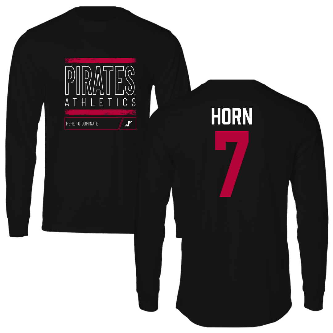 Whitworth University Soccer Black Dominate Performance Long Sleeve - #7 Sebastian Horn
