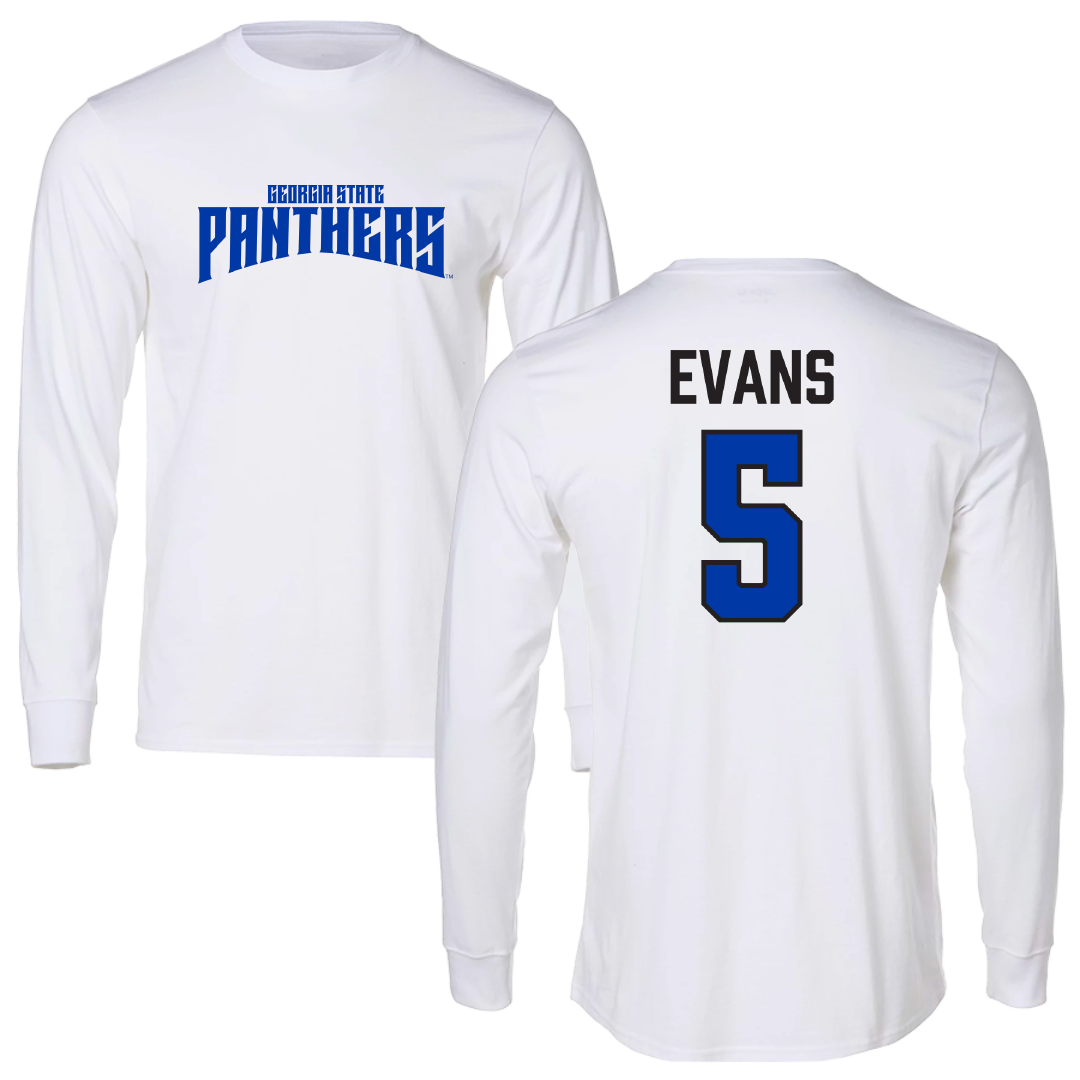 Georgia State University Baseball White Classic Performance Long Sleeve - #5 Joshua Evans