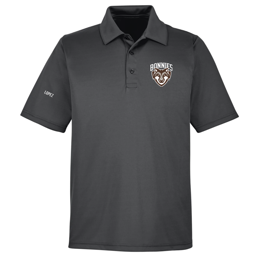 St. Bonaventure University TF and XC Dark Gray Polo - Joshua Lopez
