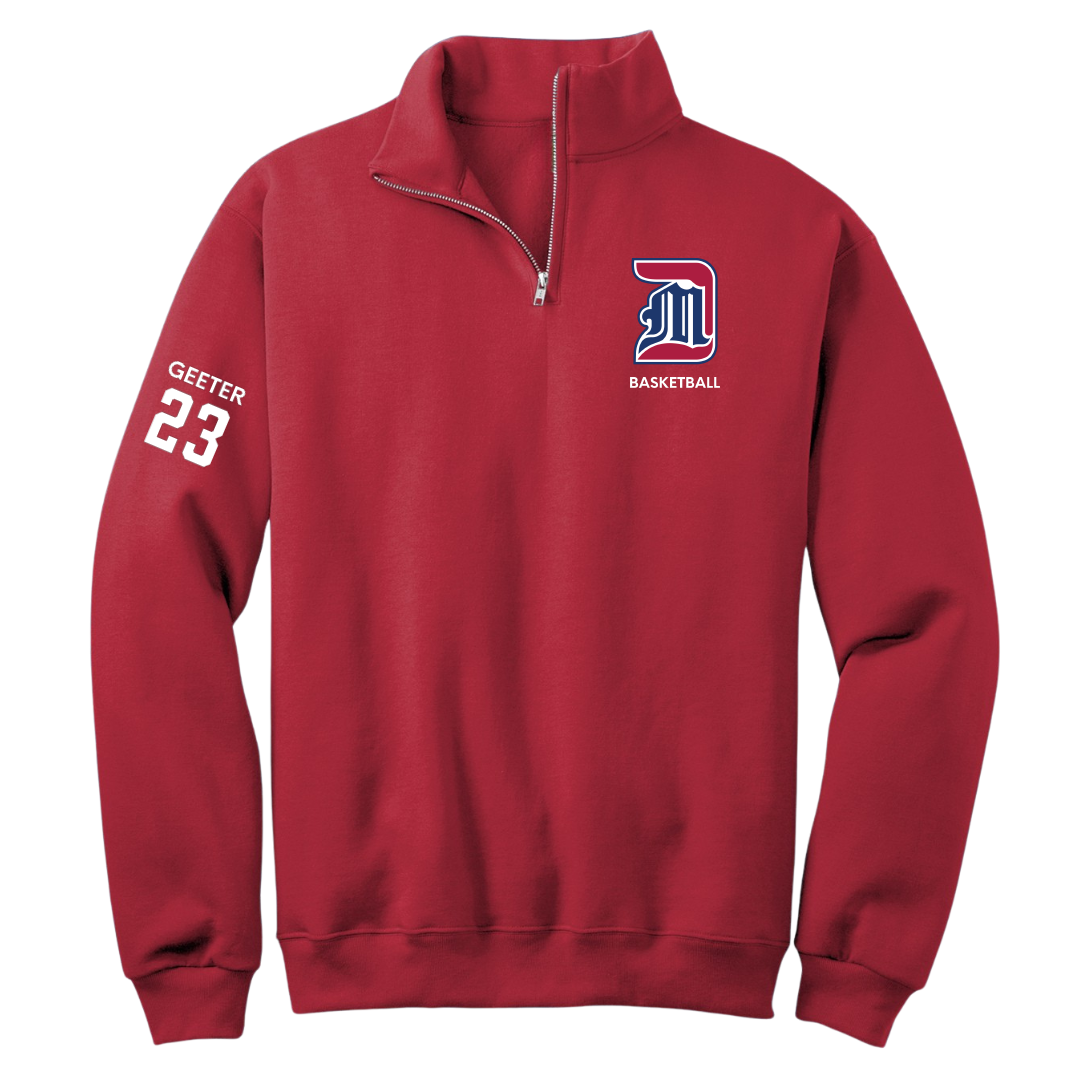 University of Detroit Mercy Basketball (M) Red Quarter-Zip - #23 Legend Geeter