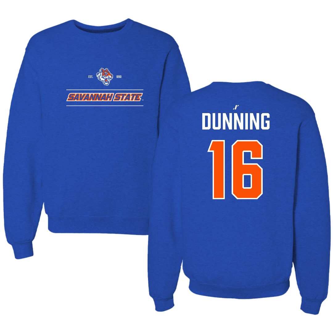 Savannah State University Softball Blue General Crewneck - #16 Milani Dunning